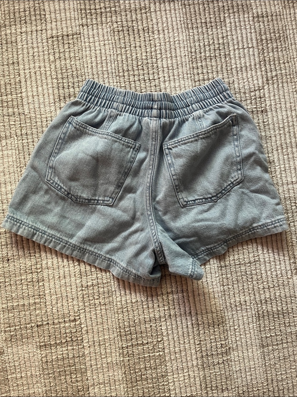 Universal Thread High Waist Shorts in White and Light Blue - Picture 3 of 7